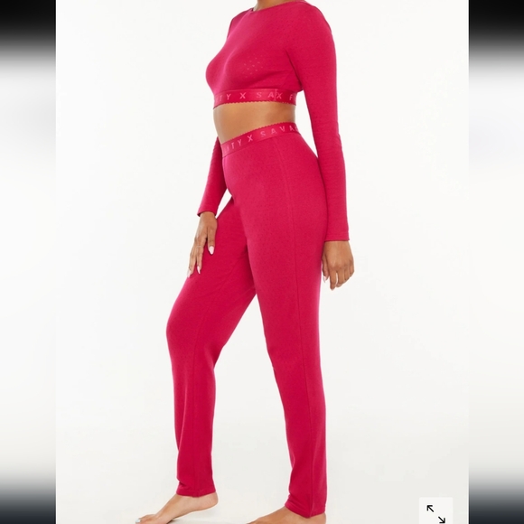 Savage X Cotton Jersey Sleep Pant Top & Panty Set 3PC Size M Pajamas - Picture 1 of 16